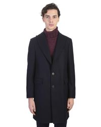 Dell'Oglio - Blue Blend Wool Coat for Men - Lyst