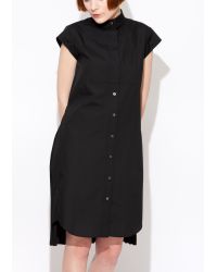 Sacai | Black Pleated Shirt Dress | Lyst