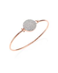 Michael Kors | Pink Brilliance Statement PavÉ Disc Bangle Bracelet/Rose Goldtone | Lyst