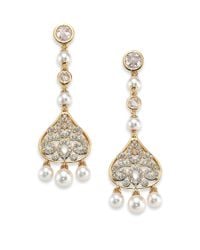 Adriana Orsini | Metallic Garden Gate Pavé Crystal Filigree Long Drop Earrings | Lyst