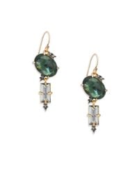 Alexis Bittar | Elements Punk Green Amethyst, Pyrite & Crystal Two-stone Drop Earrings | Lyst