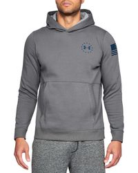 Under Armour Gray Freedom Threadborne Fleece Tactical Hoodie for men