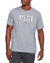 Under Armour Gray Support The Troops Graphic T-shirt for men
