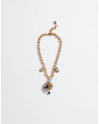 Dolce & Gabbana | Metallic Dancer Pendant with Silk Voile Necklace | Lyst