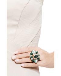 Shourouk | Galaxy Gold-Plated Swarovski Crystal Ring In Green | Lyst