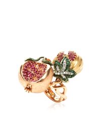 Royal Asscher | Red 18k Rose Gold Pomegranate Ring | Lyst