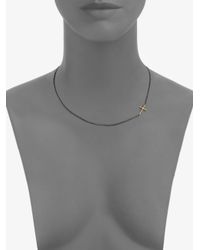 Mizuki | Metallic 14k Yellow Gold & Sterling Silver Cross Charm Necklace | Lyst