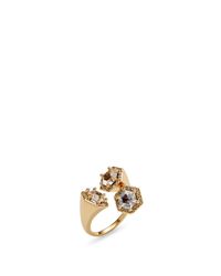 Rebecca Minkoff | Metallic Three Stone Wrap Ring | Lyst