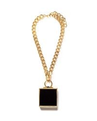 Toga | Metallic Leather Box Locket Chain Necklace | Lyst
