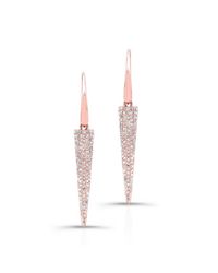 Anne Sisteron - Metallic 14kt Rose Gold Diamond Dagger Drop Earrings - Lyst