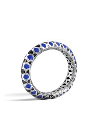 John Hardy | Blue Naga Enamel & Sterling Silver Slim Flex Cuff Bracelet | Lyst