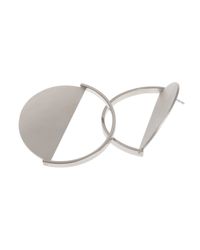 Uncommon Matters | Metallic Half Circle Silver Earrings | Lyst