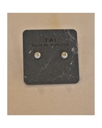 Tai | Natural Pearl & Cz Stud | Lyst