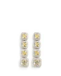 CZ by Kenneth Jay Lane Yellow Princess Cut Cubic Zirconia Drop Earrings