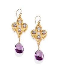 Alexis Bittar | Purple Gemstone Crystal Pear Lace Drop Earrings | Lyst