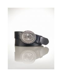 Ralph Lauren | Black Concho Leather Belt | Lyst
