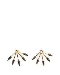 Pamela Love | Metallic '5 Spike' Black Diamond 18k Gold Fan Earrings | Lyst