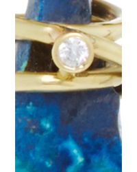 Jordan Alexander | Mo Exclusive: 18k Gold London Blue Topaz And Azurite Earrings | Lyst
