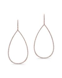 Anne Sisteron - Pink 14kt Yellow Gold Diamond Large Open Pear Earrings - Lyst