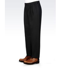 Emporio Armani | Black Runway Trousers In Broadcloth for Men | Lyst