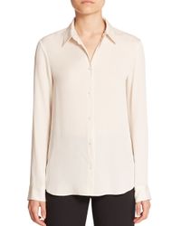 Helmut Lang | White Stretch-silk Collared Shirt | Lyst