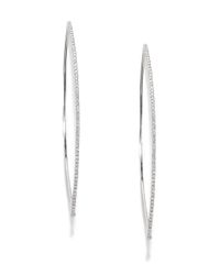 Meira T | Metallic Diamond & 14K White Gold Hoop Earrings/3.5 | Lyst