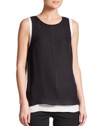VINCE | Black Layered Tank Top | Lyst