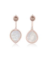 Monica Vinader | White Naida Lotus Drop Earrings | Lyst