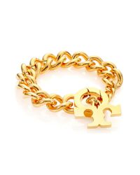 Tory Burch | Metallic Serif T Logo Toggle Bracelet | Lyst