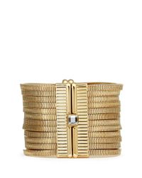 Lanvin | Metallic Crystal Stud Snakechain Tier Bracelet | Lyst