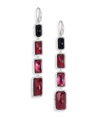 Ippolita | Red Wonderland Harlow Semi-Precious Multi-Stone & Sterling Silver Rectangle Doublet Linear Drop Earr | Lyst