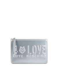 Love Moschino | Gray Clutch | Lyst