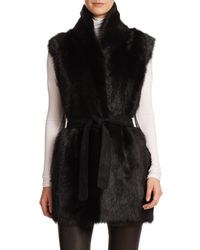 VINCE | Black Suede and Shearling Vest | Lyst