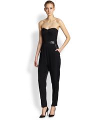 Lyst - Milly Strapless Bustier Jumpsuit in Black