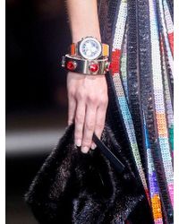 Givenchy | Metallic Brass Plated Bracelet With Rhinestones | Lyst