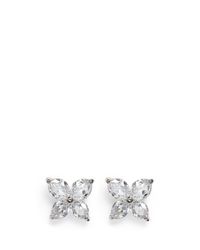 CZ by Kenneth Jay Lane | Metallic Lily Cut Cubic Zirconia Earrings | Lyst