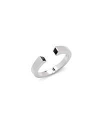 Diane von Furstenberg | Metallic Black Swarovski Geometric Stone Cuff Bracelet | Lyst