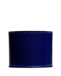 Alexander McQueen | Blue Bridge Twist Lock Wide Leather Bracelet | Lyst