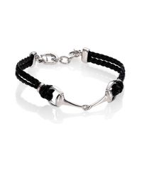 Gucci | Black Horsebit Bracelet for Men | Lyst