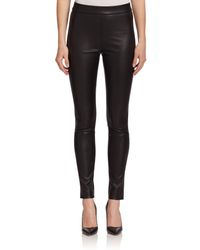 Theory | Black Adbelle Leather Leggings | Lyst