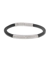 Emporio Armani | Black Iconic Woven Stainless Steel Men's Bracelet for Men | Lyst