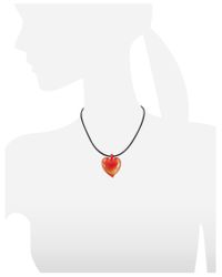 Antica Murrina - Passione - Red & Gold Murano Glass Heart Pendant - Lyst