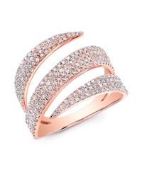 Anne Sisteron - Pink 14kt Rose Gold Diamond Bandeau Ring - Lyst