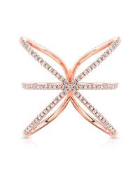 Anne Sisteron - Pink 14kt Rose Gold Diamond Starburst Ring - Lyst