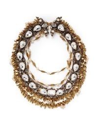 Aerin | Metallic Crystal Mebellished Multi-strand Necklace | Lyst