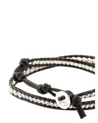 Colana | Black Leather Wrap Bracelet W/ Pure Silver | Lyst