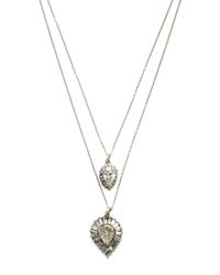 Renee Lewis | Metallic 18K White Gold Antique Diamond Teardrop And Diamond-Rimmed "Shake" Necklace | Lyst