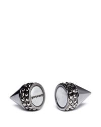 Givenchy | Gray Ruthenium Double Cone Magnetic Earring | Lyst
