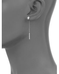 Adriana Orsini | Metallic Bijoux Pave Sterling Silver Bar Drop Earrings | Lyst