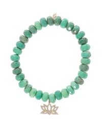 Sydney Evan | Green Opal Lotus Bracelet | Lyst